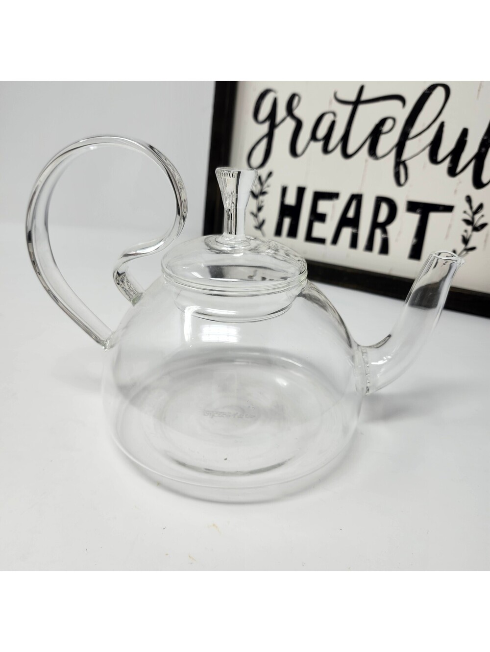 Easy Exotic by Padma Lakshmi Clear Glass Teapot Kettle with Lid Modern Tea Pot